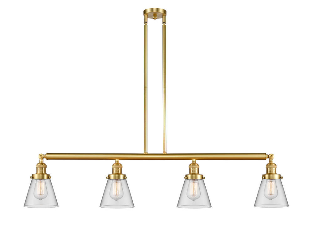 Cone - 4 Light - 51 inch - Satin Gold - Stem Hung - Island Light