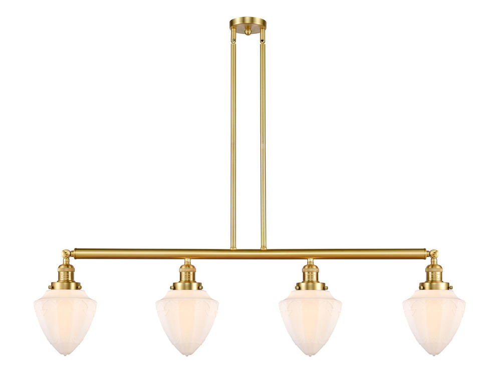 Bullet - 4 Light - 50 inch - Satin Gold - Stem Hung - Island Light