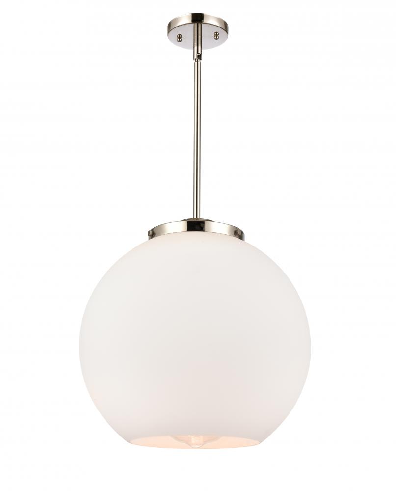 Athens - 1 Light - 16 inch - Polished Nickel - Stem Hung - Pendant