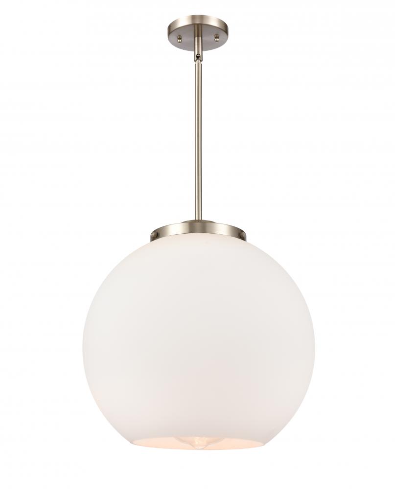 Athens - 1 Light - 16 inch - Brushed Satin Nickel - Stem Hung - Pendant