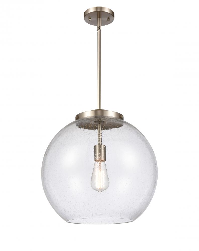 Athens - 1 Light - 16 inch - Brushed Satin Nickel - Stem Hung - Pendant