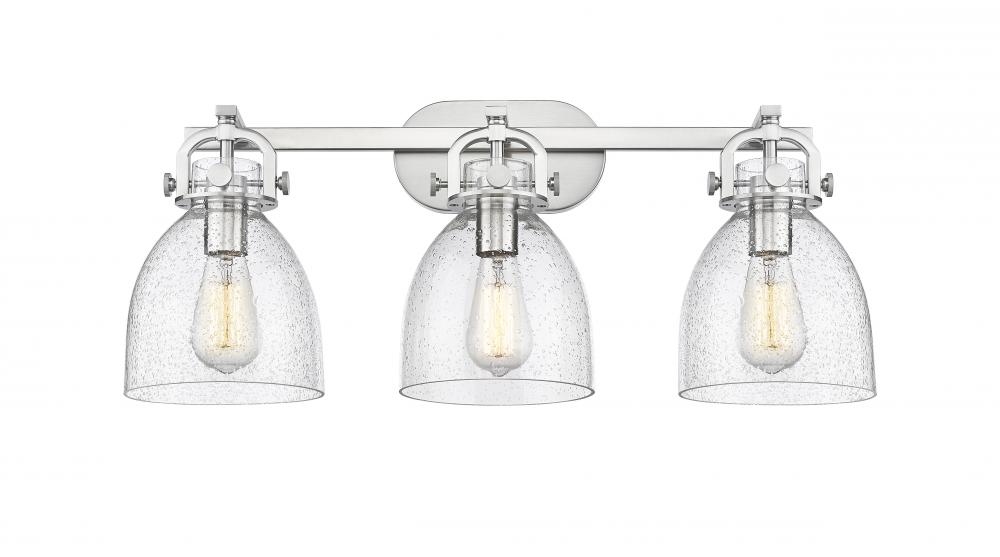 Newton Bell - 3 Light - 27 inch - Satin Nickel - Bath Vanity Light