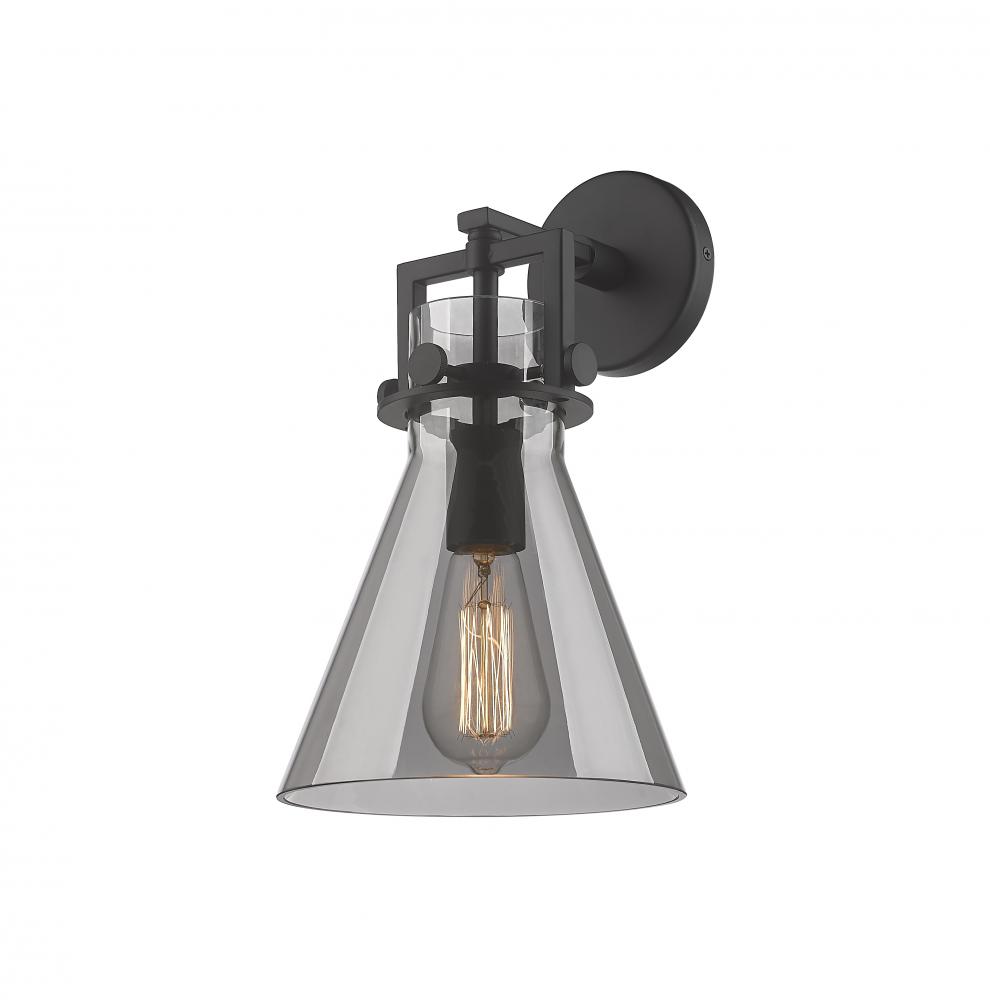 Newton Cone - 1 Light - 8 inch - Matte Black - Sconce