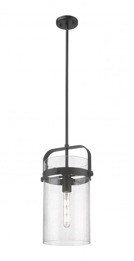 Pilaster - 1 Light - 8 inch Glass - Matte Black - Pendant