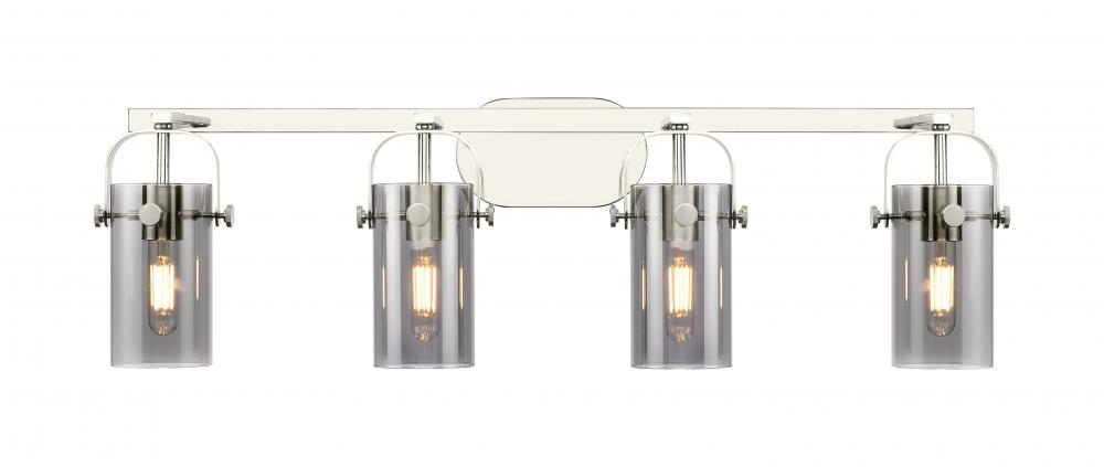 Pilaster II Cylinder - 4 Light - 35 inch - Polished Nickel - Bath Vanity Light