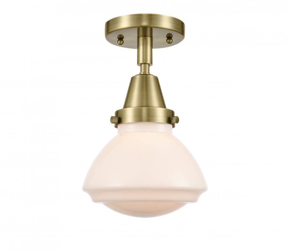 Olean - 1 Light - 7 inch - Antique Brass - Flush Mount