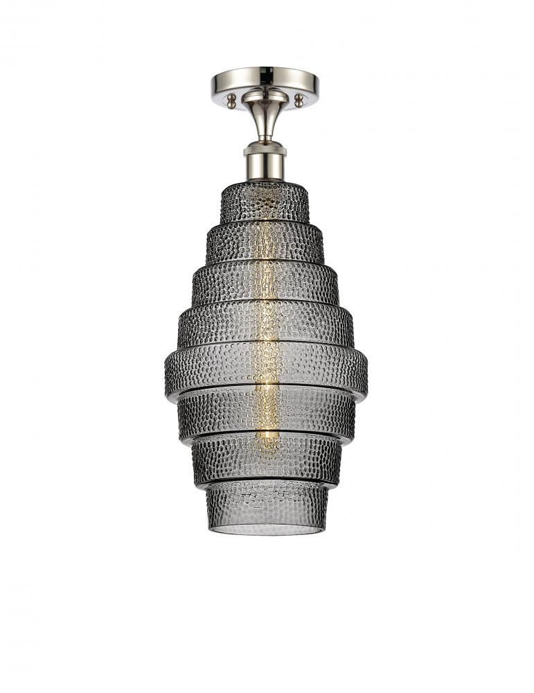 Cascade - 1 Light - 8 inch - Polished Nickel - Semi-Flush Mount