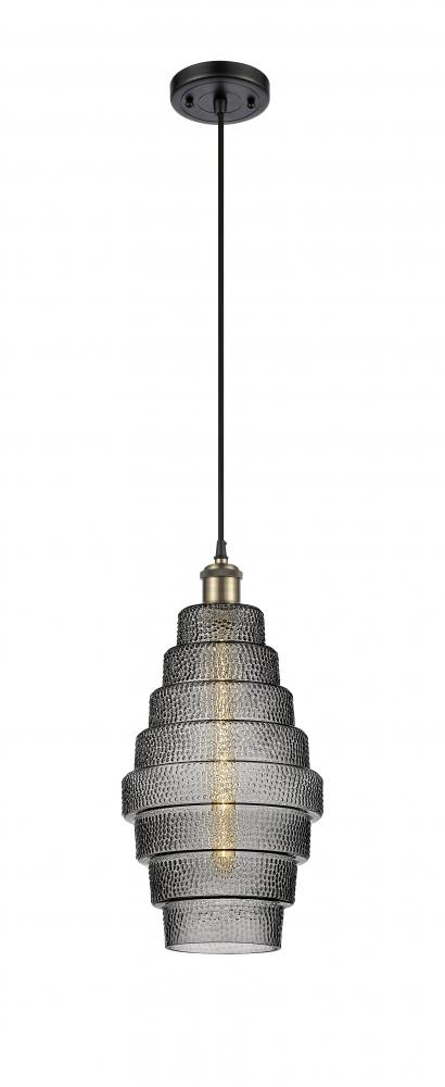 Cascade - 1 Light - 8 inch - Black Antique Brass - Cord hung - Mini Pendant
