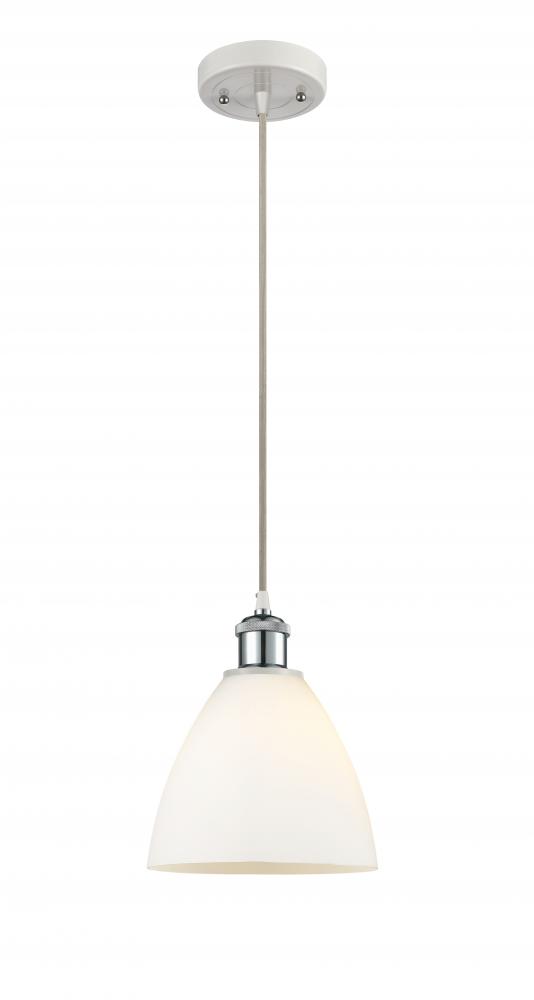 Bristol - 1 Light - 8 inch - White Polished Chrome - Cord hung - Mini Pendant