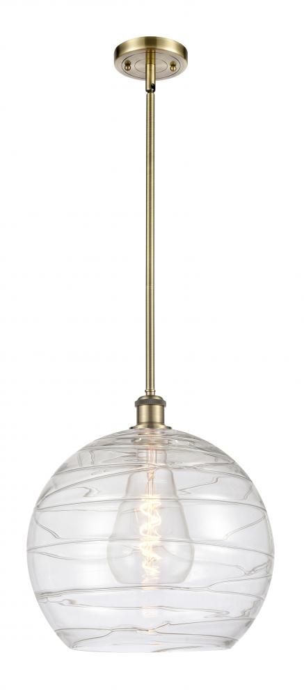 Athens Deco Swirl - 1 Light - 14 inch - Antique Brass - Pendant