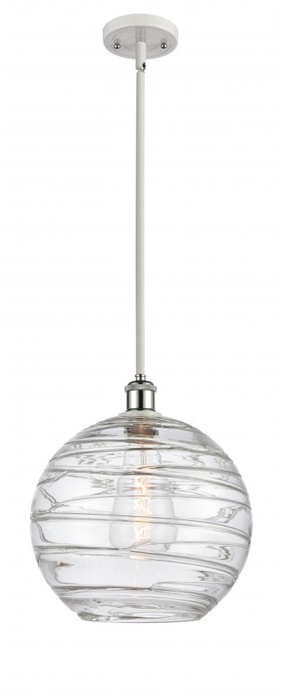 Athens Deco Swirl - 1 Light - 12 inch - White Polished Chrome - Mini Pendant