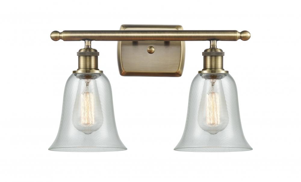 Hanover - 2 Light - 16 inch - Antique Brass - Bath Vanity Light