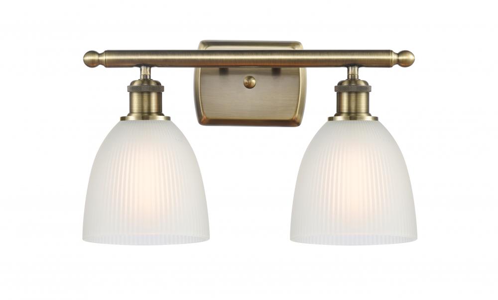 Castile - 2 Light - 16 inch - Antique Brass - Bath Vanity Light