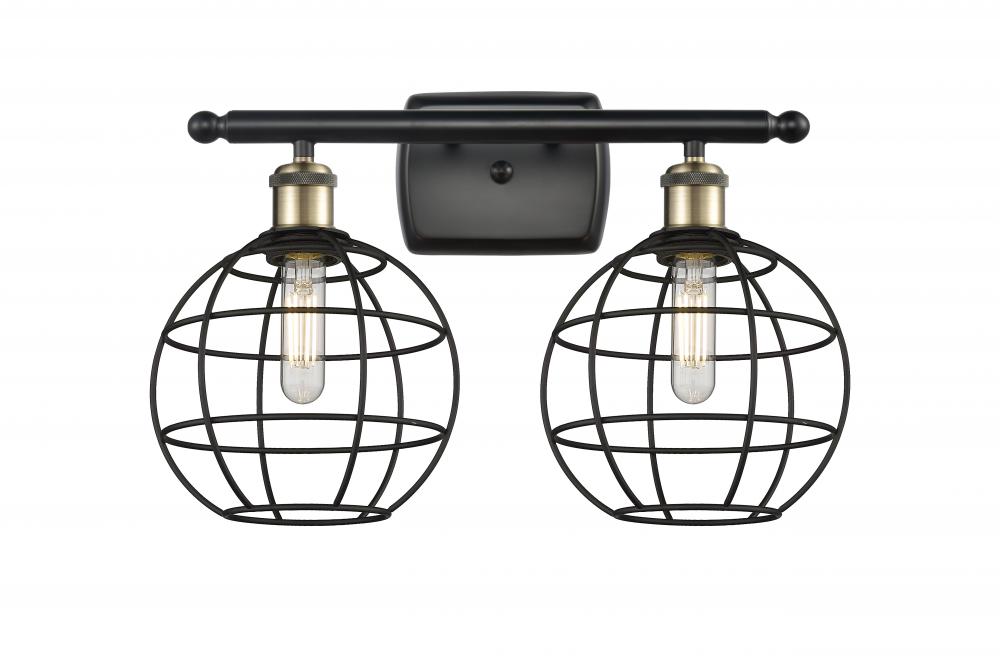 Lake Placid - 2 Light - 18 inch - Black Antique Brass - Bath Vanity Light