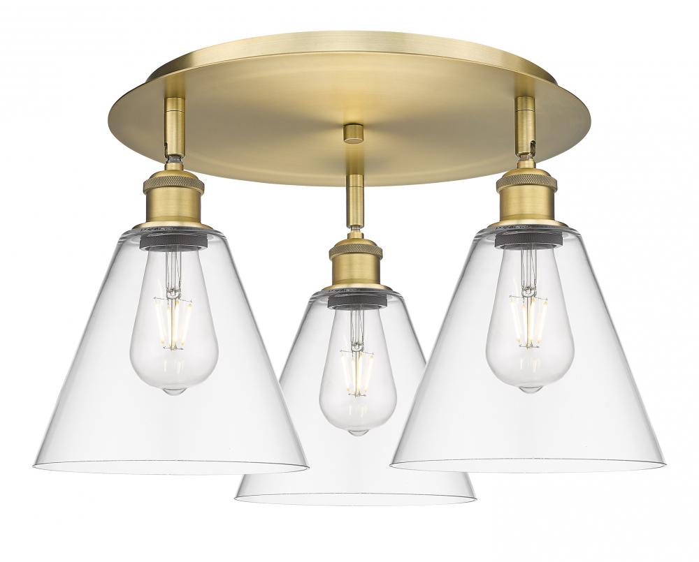 Berkshire - 3 Light - 20 inch - Brushed Brass - Flush Mount