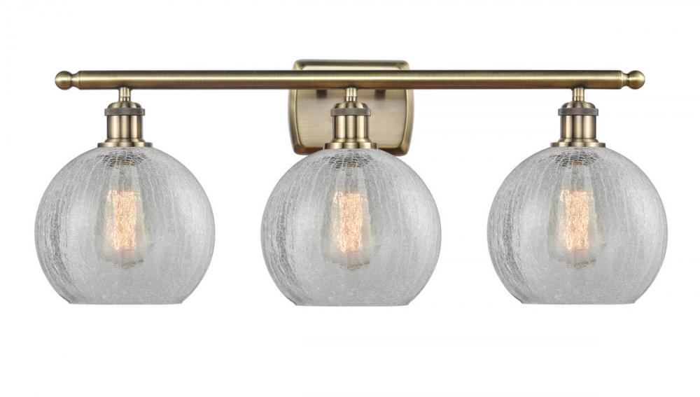 Athens - 3 Light - 28 inch - Antique Brass - Bath Vanity Light