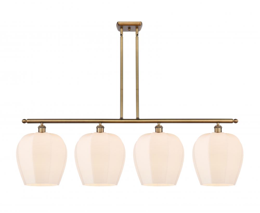 Norfolk - 4 Light - 50 inch - Brushed Brass - Cord hung - Island Light