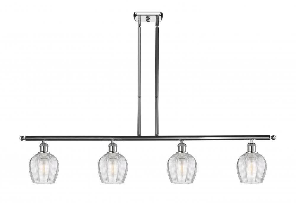 Norfolk - 4 Light - 48 inch - Polished Chrome - Cord hung - Island Light