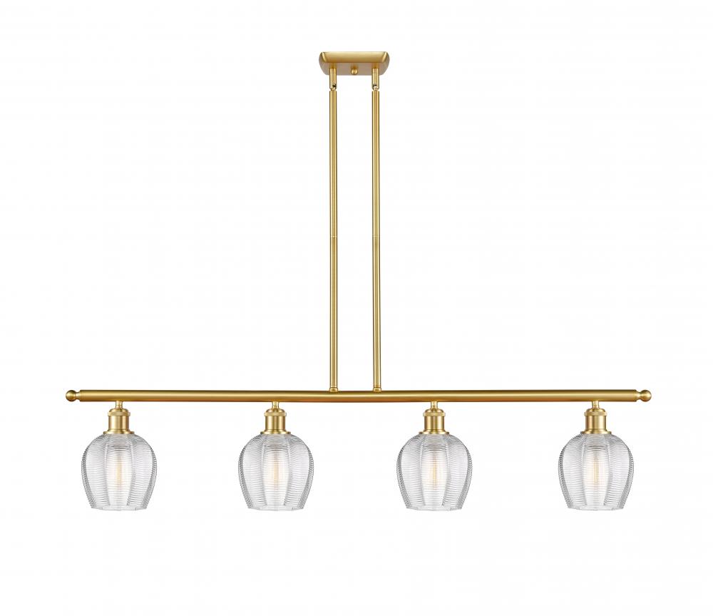 Norfolk - 4 Light - 48 inch - Satin Gold - Cord hung - Island Light