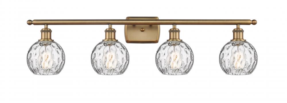 Athens Water Glass - 4 Light - 36 inch - Brushed Brass - Bath Vanity Light