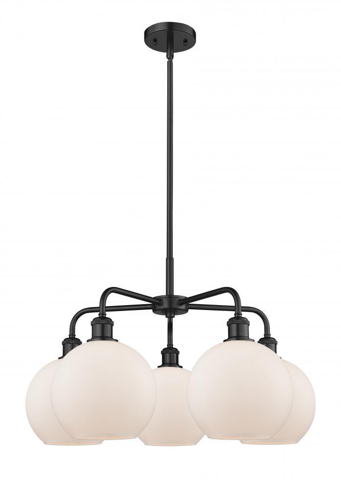 Athens - 5 Light - 26 inch - Matte Black - Chandelier