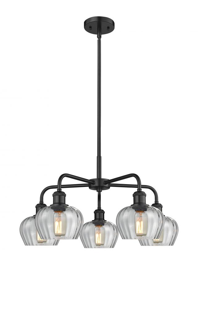 Fenton - 5 Light - 25 inch - Matte Black - Chandelier