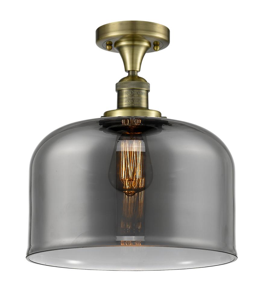 Bell - 1 Light - 12 inch - Antique Brass - Semi-Flush Mount