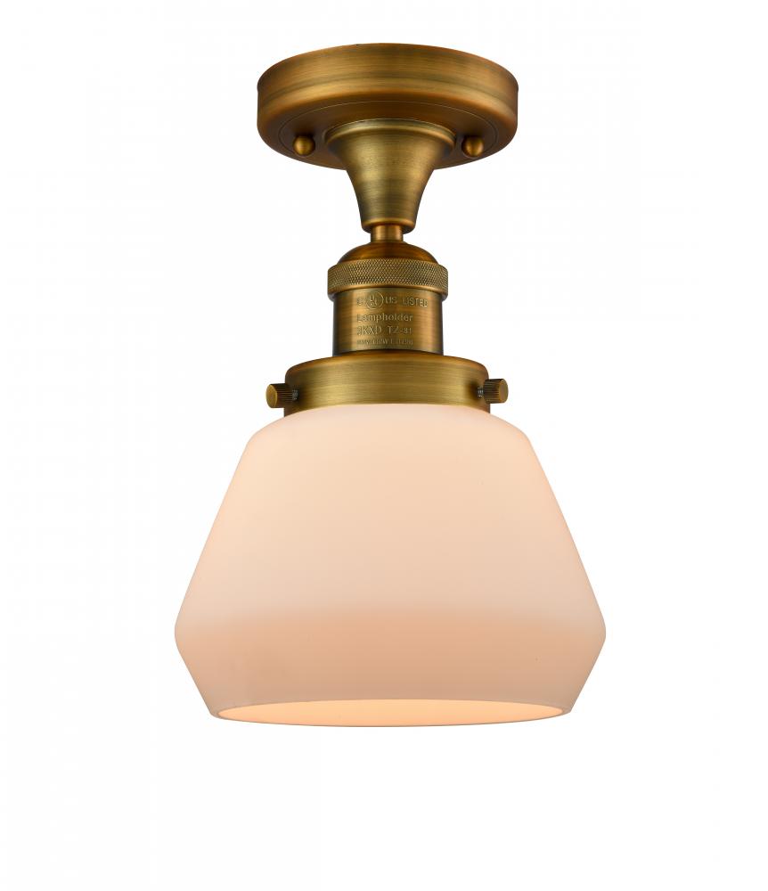 Fulton - 1 Light - 7 inch - Brushed Brass - Semi-Flush Mount