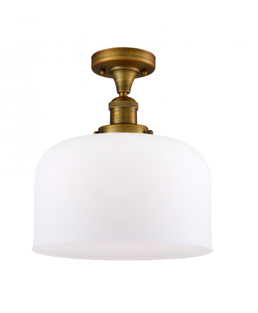 Bell - 1 Light - 12 inch - Brushed Brass - Semi-Flush Mount