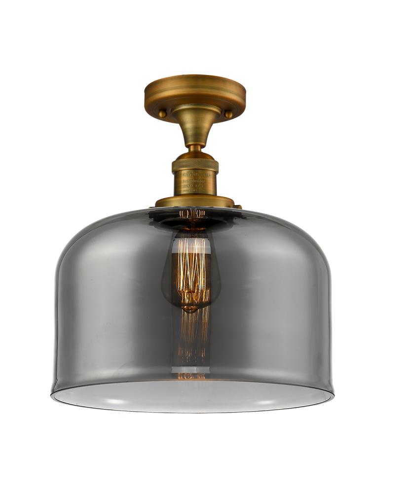 Bell - 1 Light - 12 inch - Brushed Brass - Semi-Flush Mount