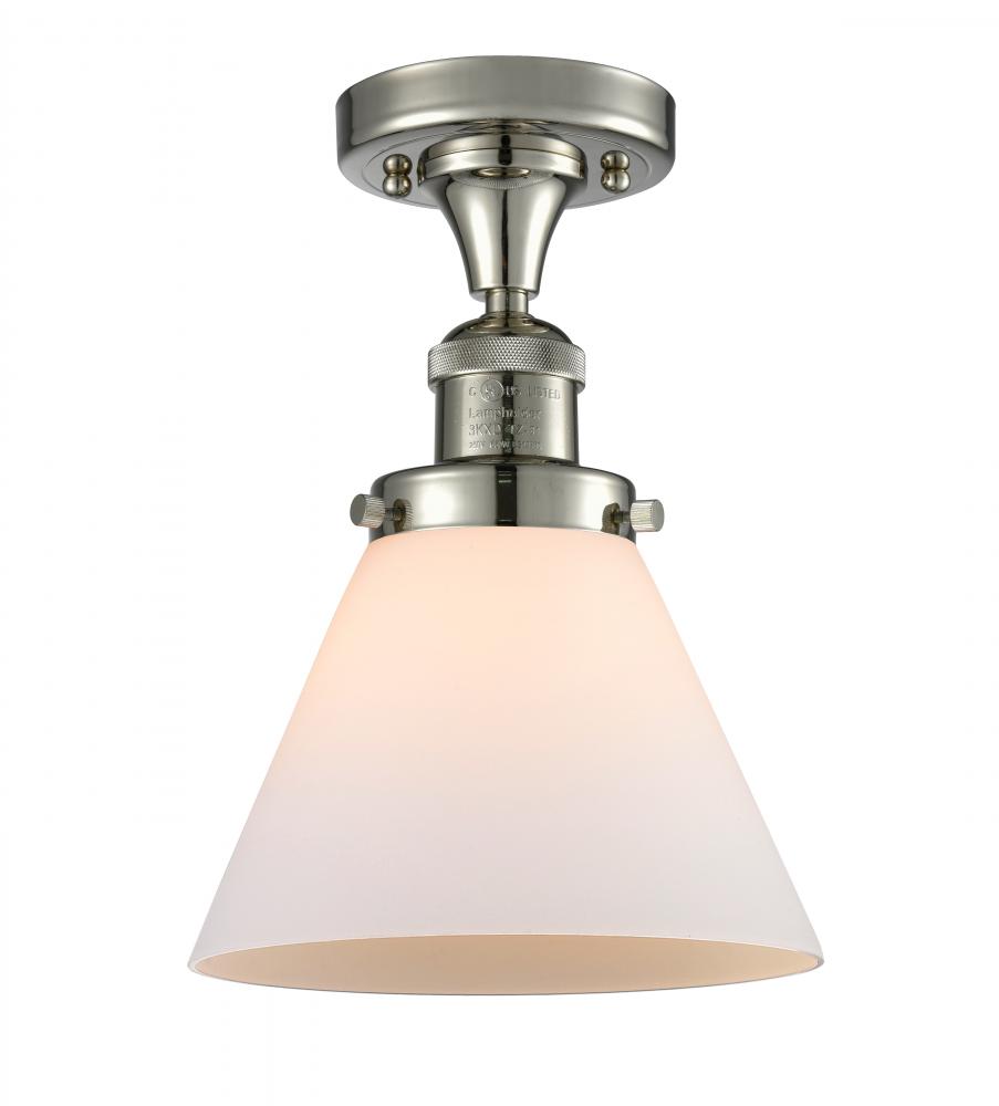 Cone - 1 Light - 8 inch - Polished Nickel - Semi-Flush Mount