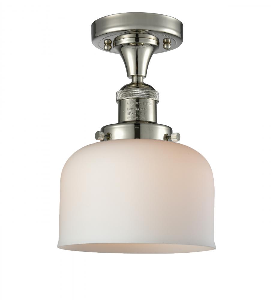 Bell - 1 Light - 8 inch - Polished Nickel - Semi-Flush Mount