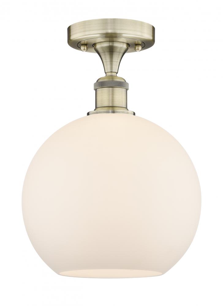 Athens - 1 Light - 10 inch - Antique Brass - Semi-Flush Mount