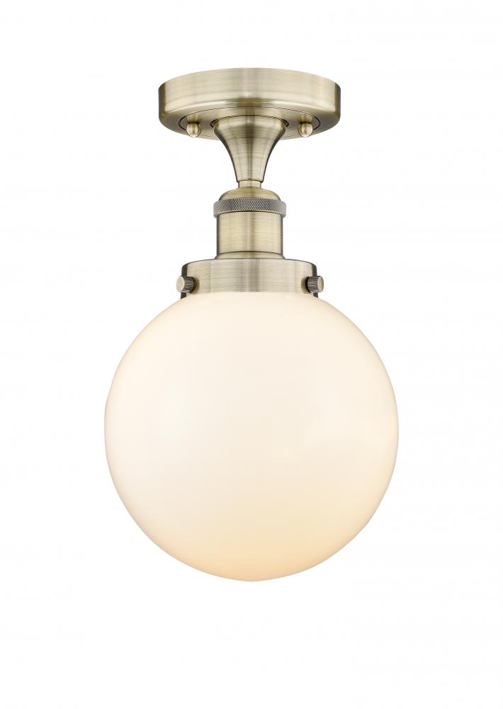 Beacon - 1 Light - 8 inch - Antique Brass - Semi-Flush Mount