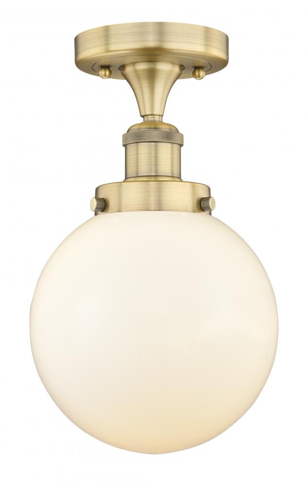 Beacon - 1 Light - 8 inch - Brushed Brass - Semi-Flush Mount