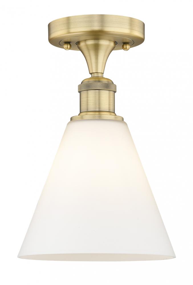 Berkshire - 1 Light - 8 inch - Brushed Brass - Semi-Flush Mount