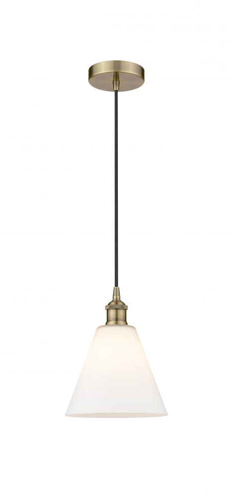 Berkshire - 1 Light - 8 inch - Antique Brass - Cord hung - Mini Pendant