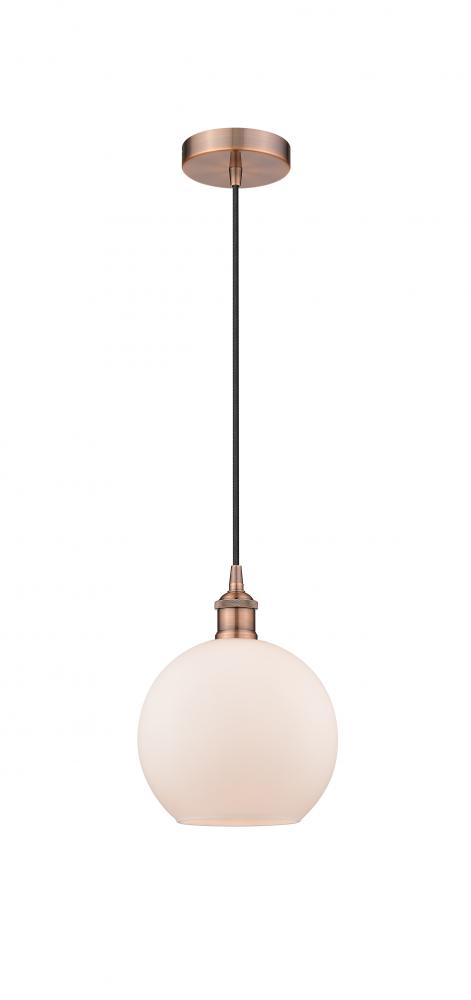 Athens - 1 Light - 8 inch - Antique Copper - Cord hung - Mini Pendant