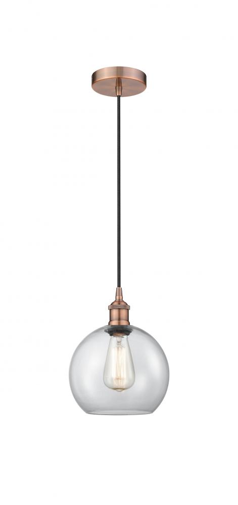 Athens - 1 Light - 8 inch - Antique Copper - Cord hung - Mini Pendant