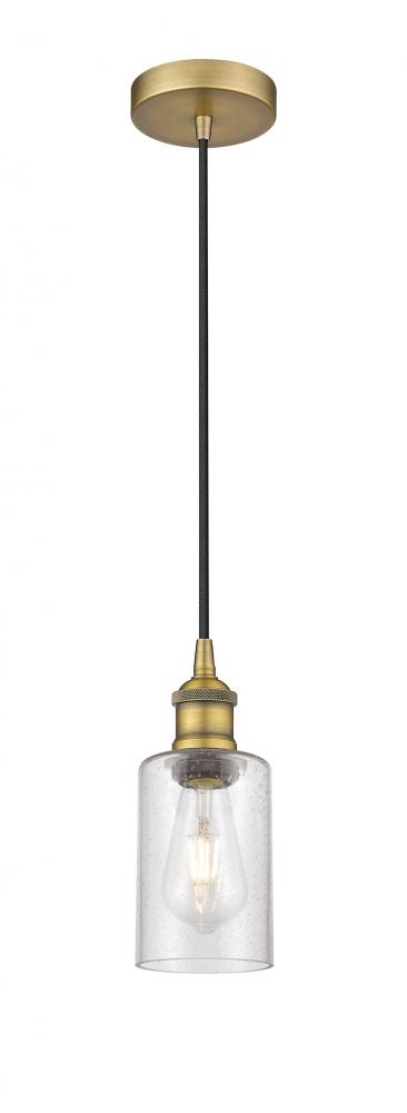 Clymer - 1 Light - 4 inch - Brushed Brass - Cord hung - Mini Pendant