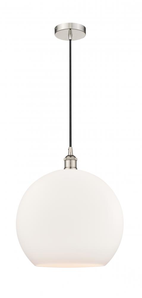 Athens - 1 Light - 14 inch - Polished Nickel - Cord hung - Pendant