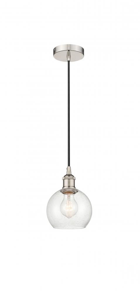 Athens - 1 Light - 6 inch - Polished Nickel - Cord hung - Mini Pendant