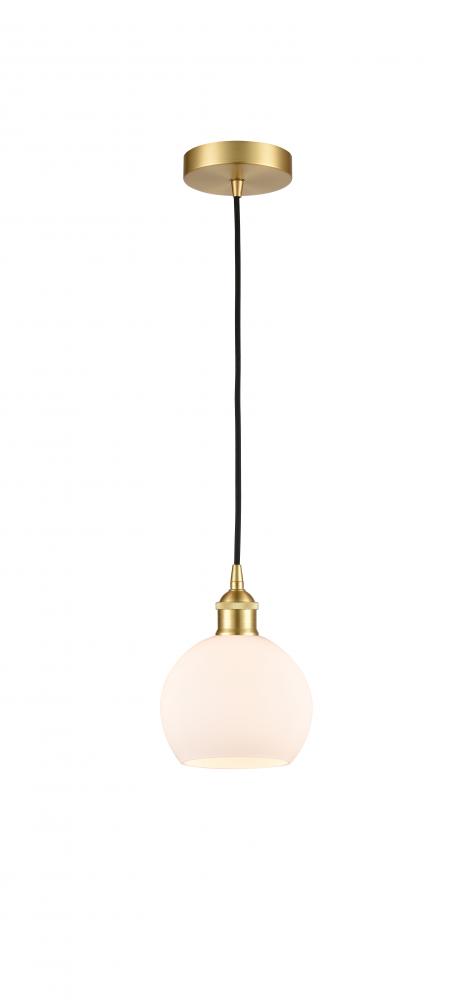 Athens - 1 Light - 6 inch - Satin Gold - Cord hung - Mini Pendant