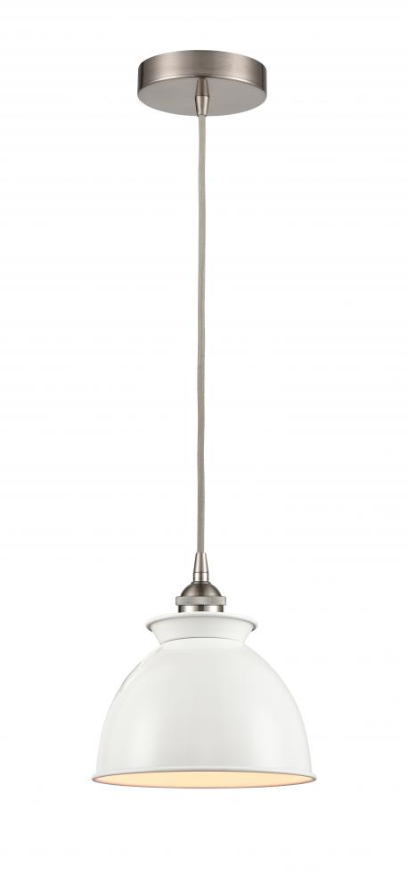 Adirondack - 1 Light - 8 inch - Brushed Satin Nickel - Cord hung - Mini Pendant