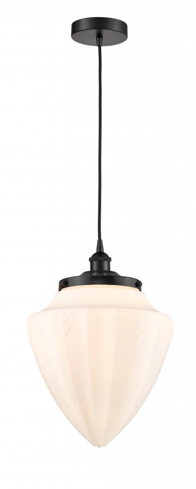 Bullet - 1 Light - 12 inch - Matte Black - Cord hung - Mini Pendant