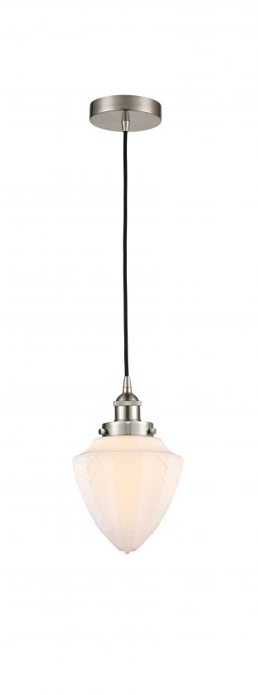 Bullet - 1 Light - 7 inch - Brushed Satin Nickel - Cord hung - Mini Pendant