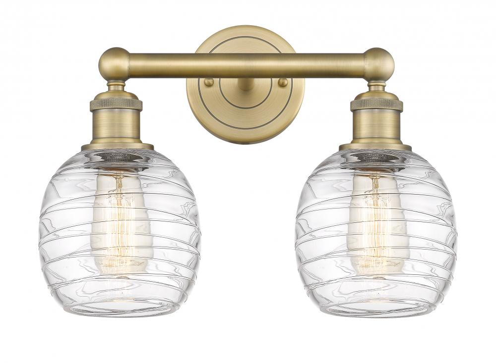 Belfast - 2 Light - 15 inch - Brushed Brass - Bath Vanity Light