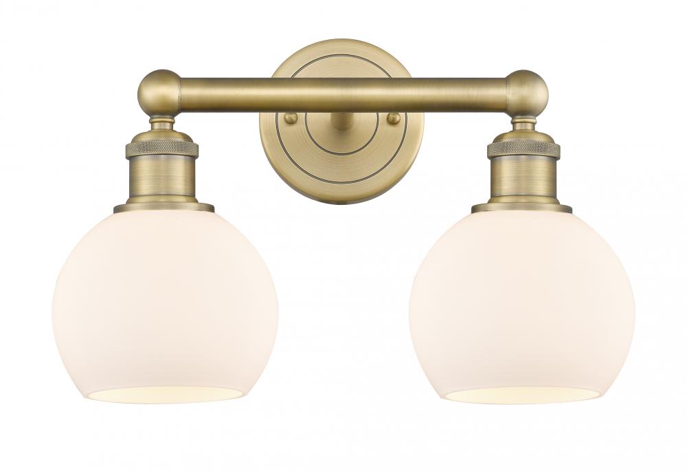 Athens - 2 Light - 15 inch - Brushed Brass - Bath Vanity Light