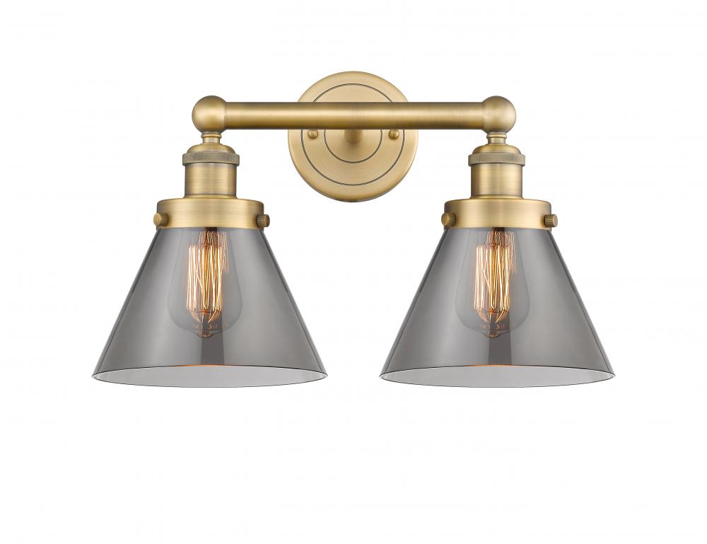 Cone - 2 Light - 17 inch - Brushed Brass - Bath Vanity Light