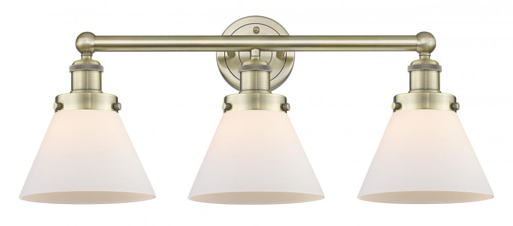 Cone - 3 Light - 26 inch - Antique Brass - Bath Vanity Light